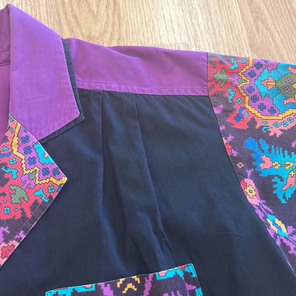 Vintage Women Blouse Pattern Buttons Down Sz XL - Picture 3 of 15